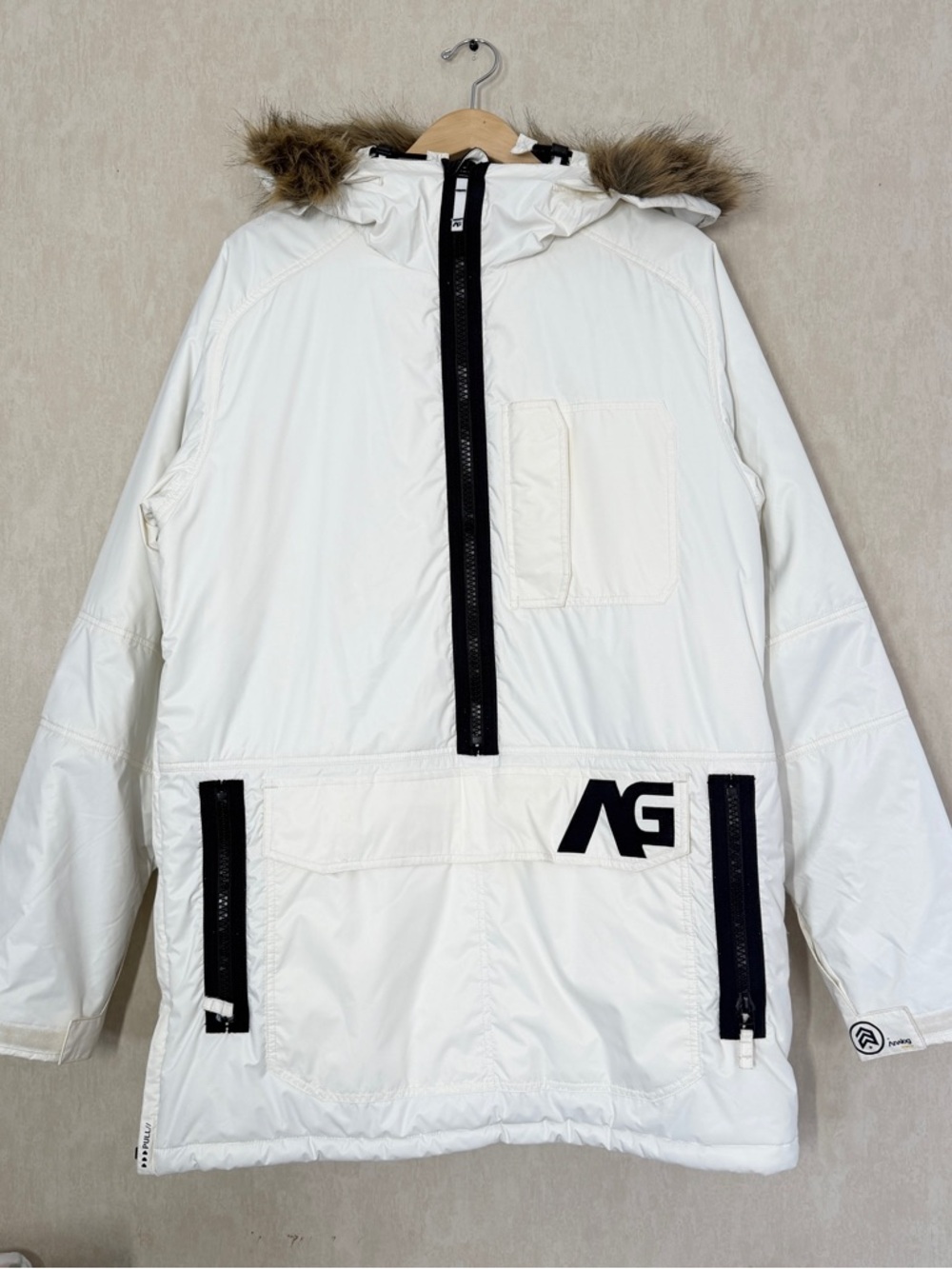Analog Burton AG Men’s Coffin Snowboard Ski Jacket Hooded Outdoor in White L